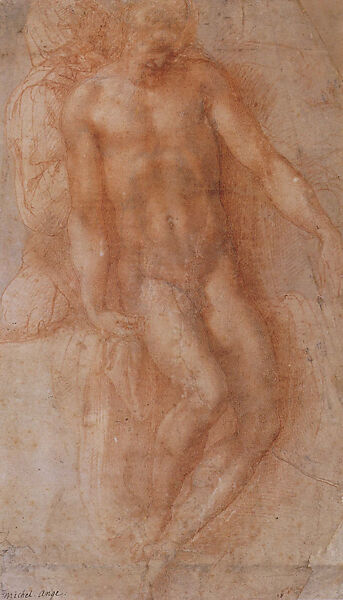 The Dead Christ Held by His Mother, Michelangelo Buonarroti (Italian, Caprese 1475–1564 Rome), Leadpoint, black and red chalk