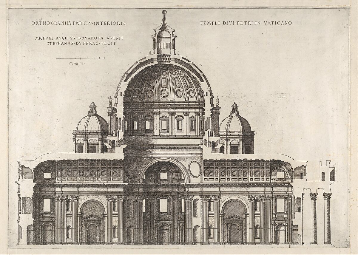 Etienne DuPérac | Speculum Romanae Magnificentiae: Longitudinal Section ...