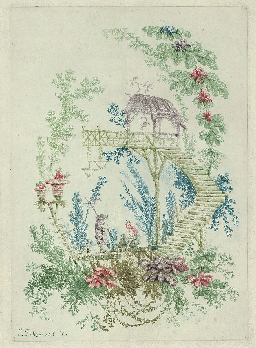 Chinoiserie, from "Nouvelle Suite de Cahiers de dessins chinois a l'usage des dessinateurs et des peintres" (Nr 1), Jean Pillement (French, Lyons 1728–1808 Lyons), Etching, inked à la poupée 