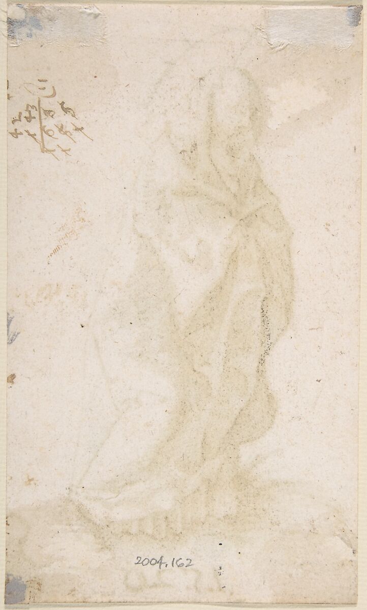 Standing Madonna in Mourning, Monogrammist G.Z. (German, active ca. 1514–21), Pen and black ink