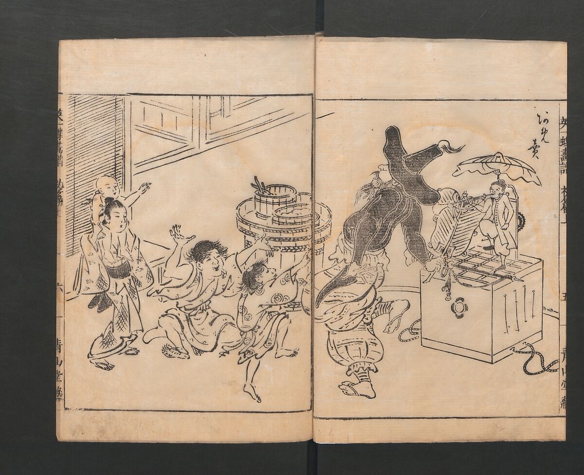 Itchō Picture Album (Itchō gafu)  一蝶画譜, Hanabusa Itchō 英一蝶 (Japanese, 1652–1724), Set of three woodblock printed books; ink on paper, Japan