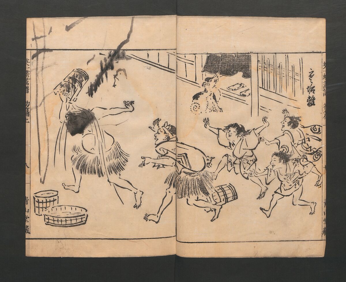 Itchō Picture Album (Itchō gafu)  一蝶画譜, Hanabusa Itchō 英一蝶 (Japanese, 1652–1724), Set of three woodblock printed books; ink on paper, Japan