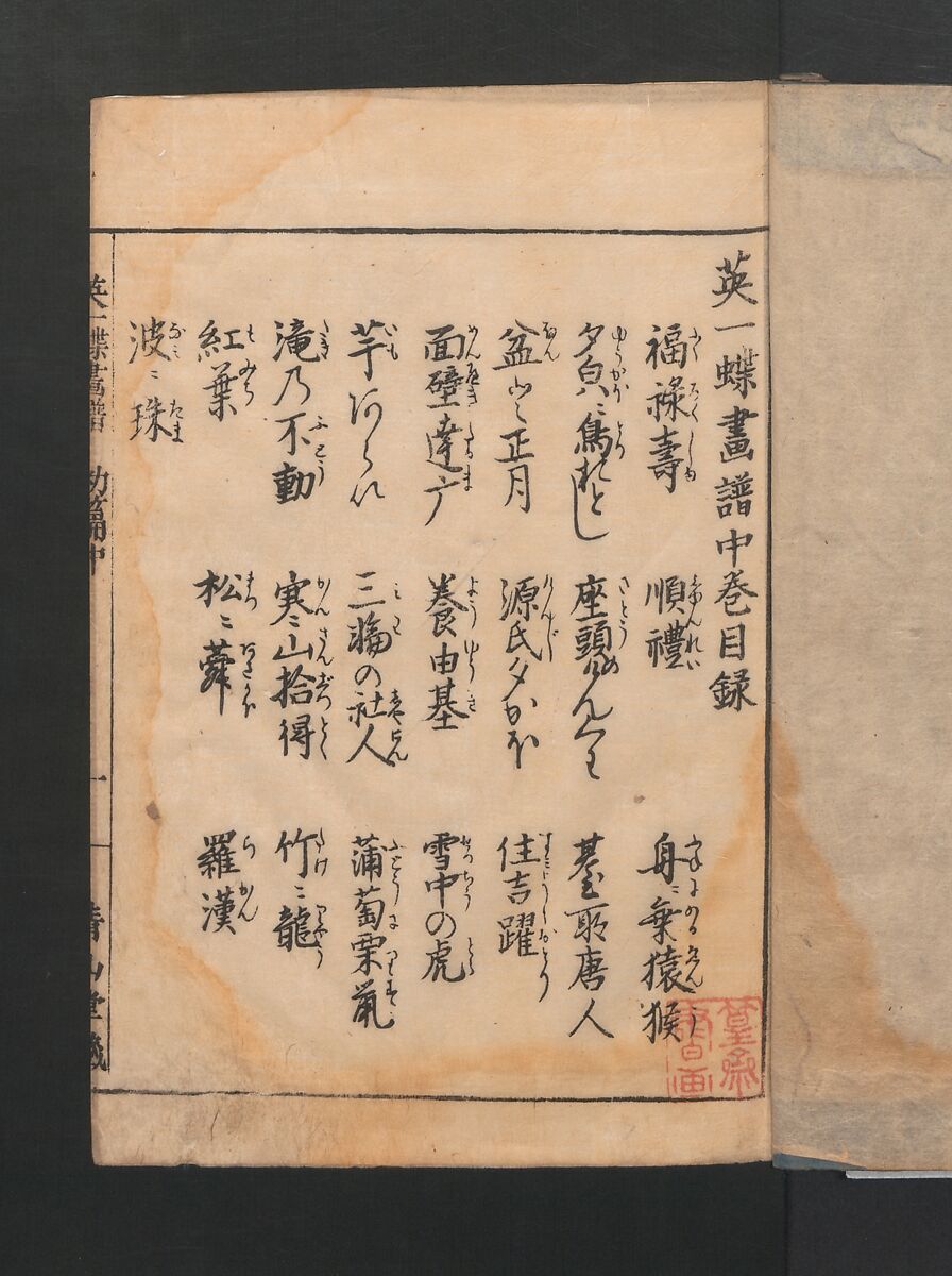 Itchō Picture Album (Itchō gafu)  一蝶画譜, Hanabusa Itchō 英一蝶 (Japanese, 1652–1724), Set of three woodblock printed books; ink on paper, Japan