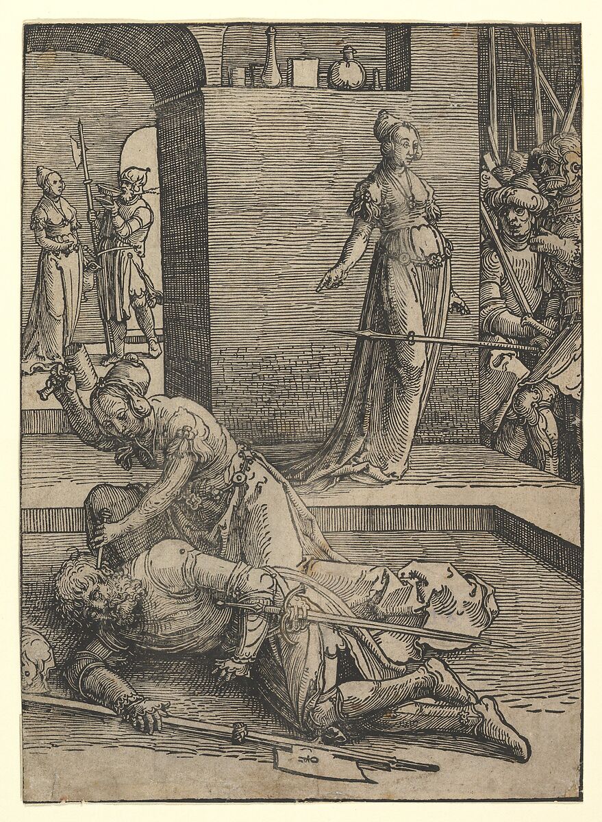 Jael Killing Sisera, without ornamental frame, Lucas van Leyden (Netherlandish, Leiden ca. 1494–1533 Leiden), Woodcut 
