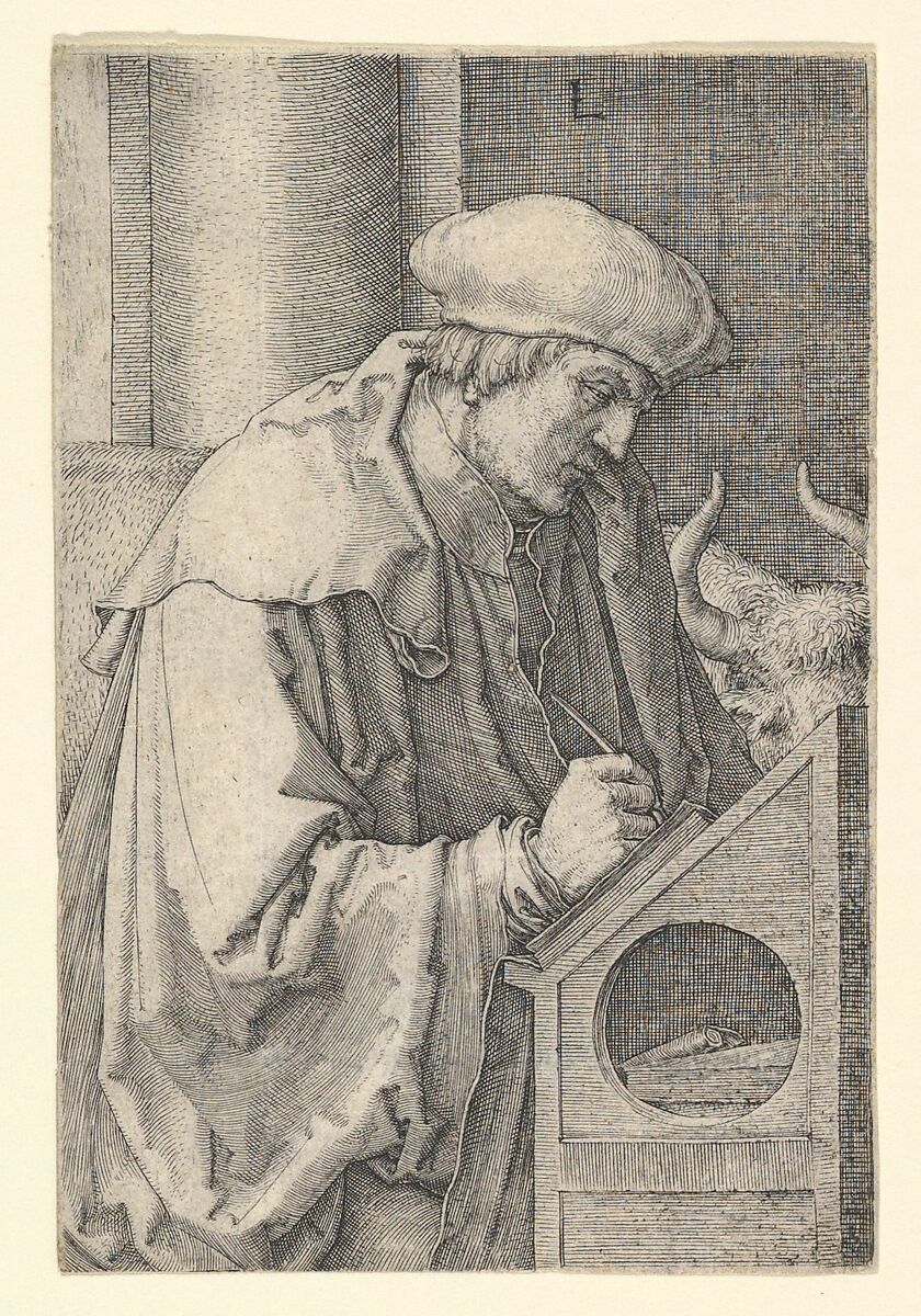 St. Luke, Lucas van Leyden (Netherlandish, Leiden ca. 1494–1533 Leiden), Engraving 