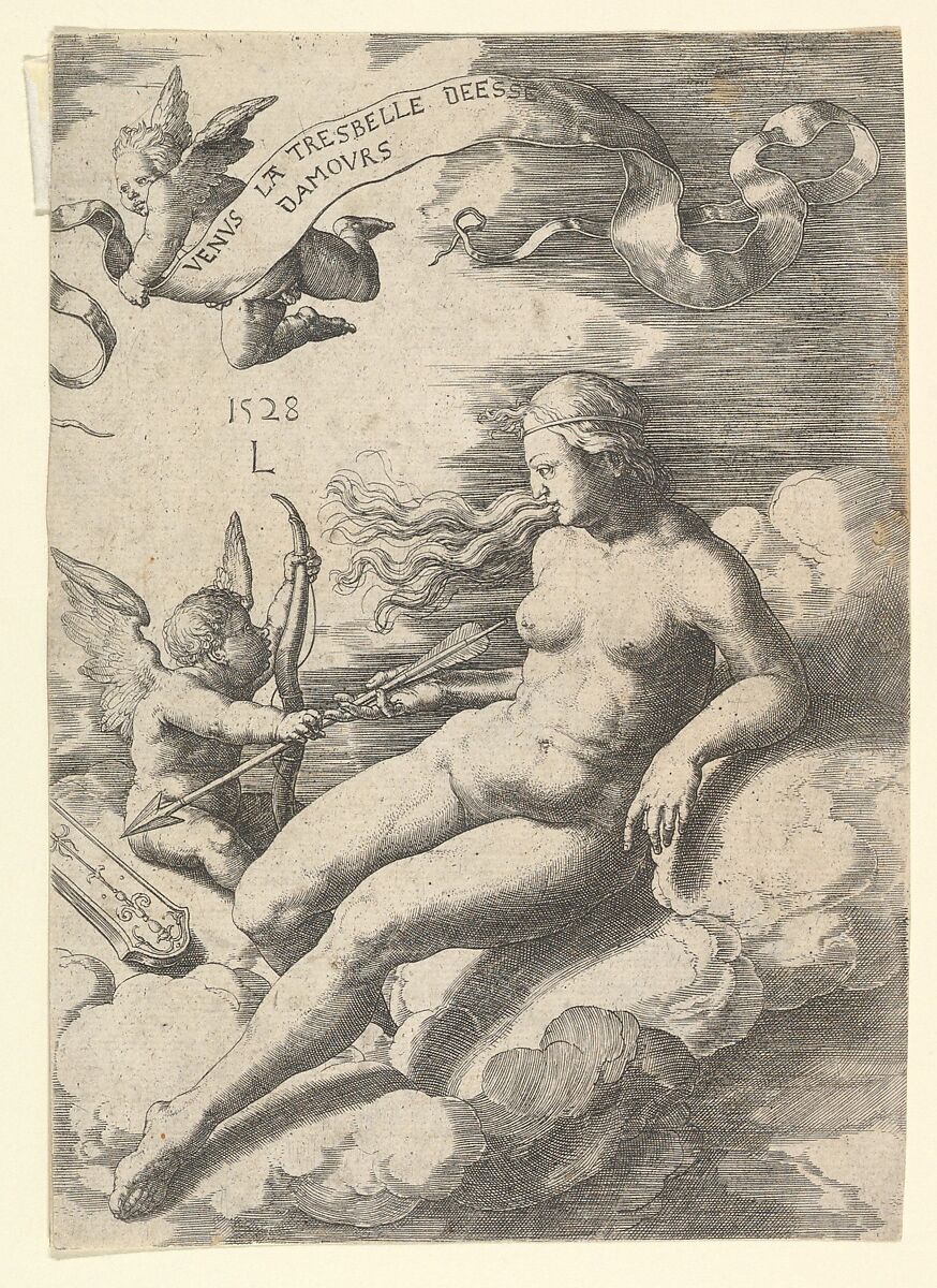 Venus and Cupid, Lucas van Leyden (Netherlandish, Leiden ca. 1494–1533 Leiden), Engraving 