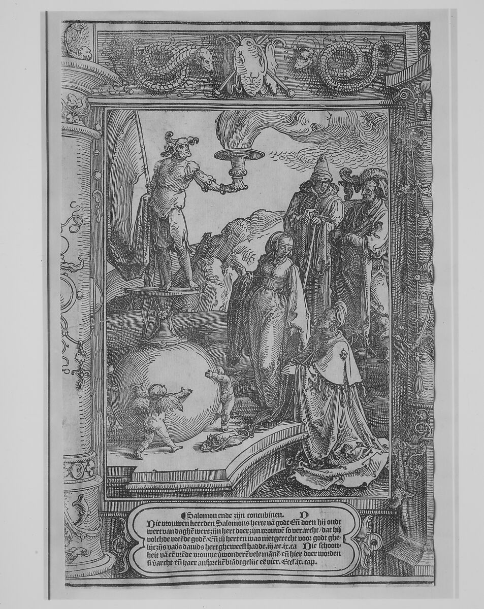Solomon's Idolatry [I Kings, 11:1-8], Lucas van Leyden (Netherlandish, Leiden ca. 1494–1533 Leiden), Woodcut