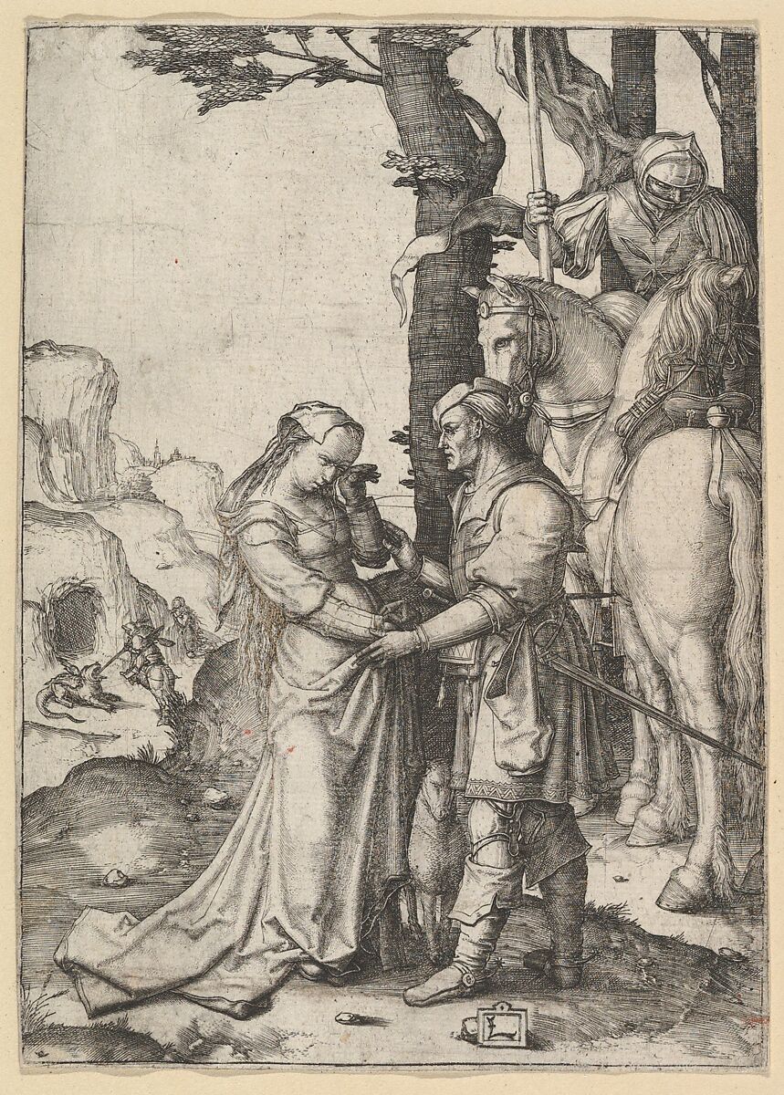 St. George Liberating the Princess, Lucas van Leyden (Netherlandish, Leiden ca. 1494–1533 Leiden), Engraving 