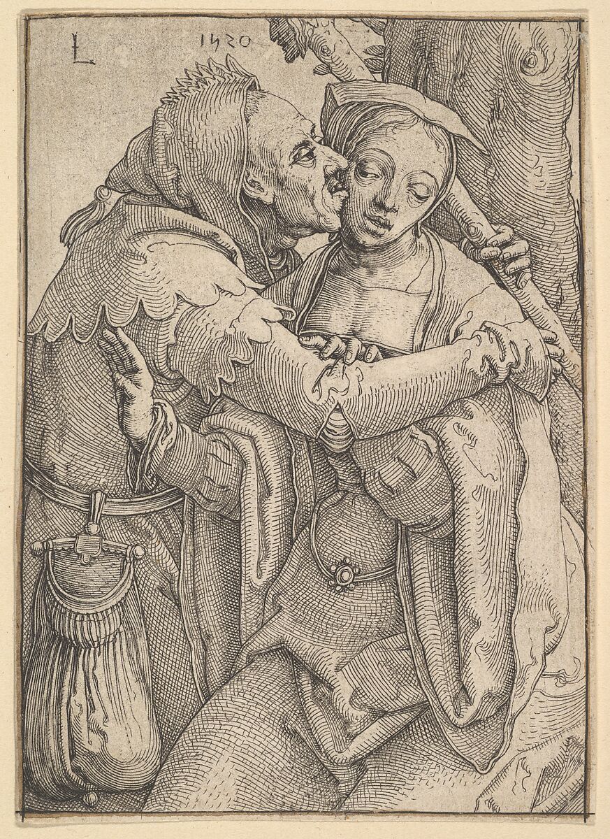 A Fool and a Woman, Lucas van Leyden (Netherlandish, Leiden ca. 1494–1533 Leiden), Etching and engraving 