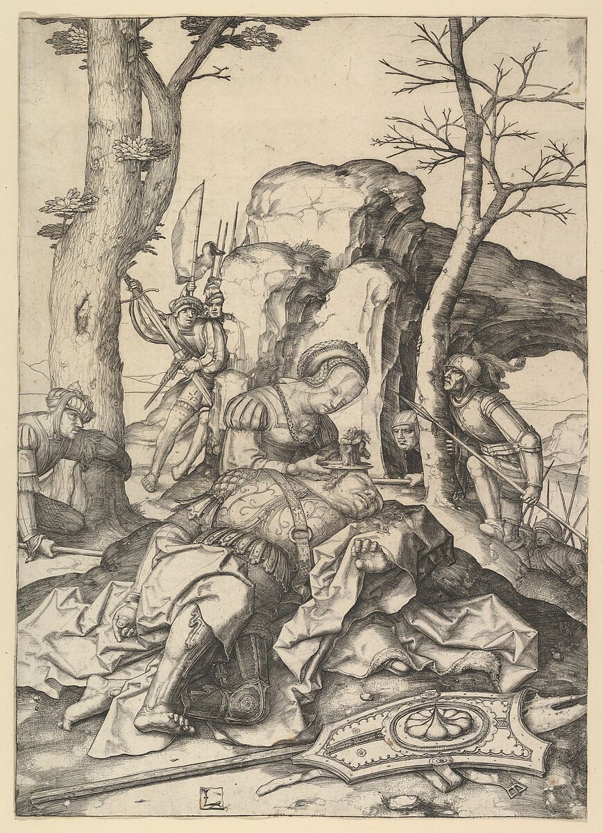 Samson and Delilah, Lucas van Leyden (Netherlandish, Leiden ca. 1494–1533 Leiden), Engraving 
