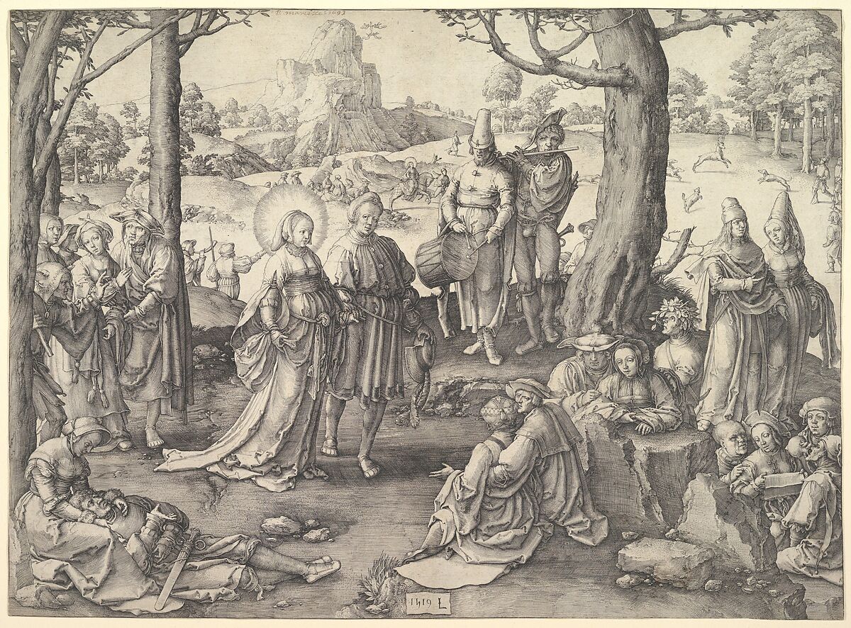 Dance of St. Mary Magdalene, Lucas van Leyden (Netherlandish, Leiden ca. 1494–1533 Leiden), Engraving; first state 