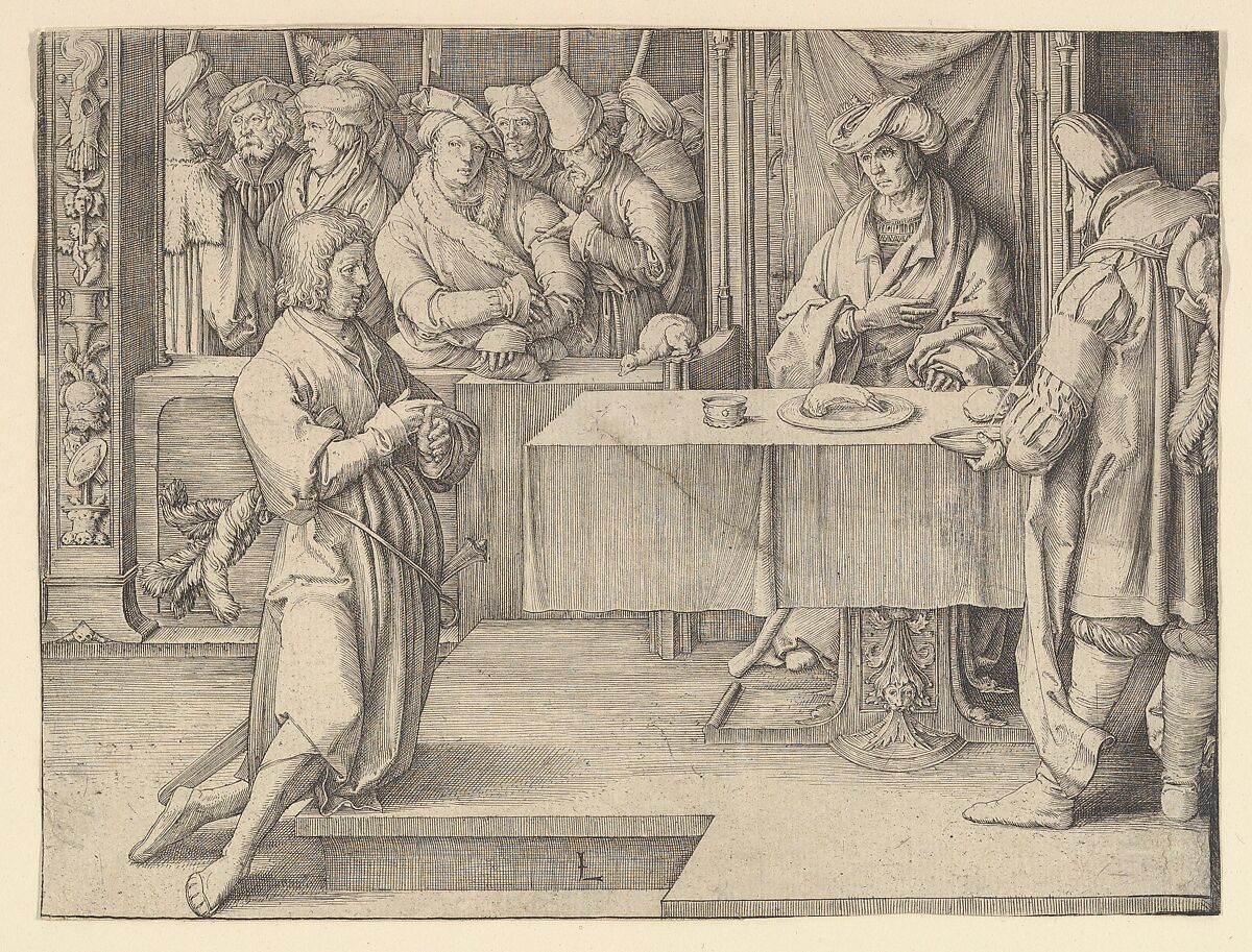 Joseph Interpreting Pharaoh's Dreams, Lucas van Leyden (Netherlandish, Leiden ca. 1494–1533 Leiden), Engraving; first state 