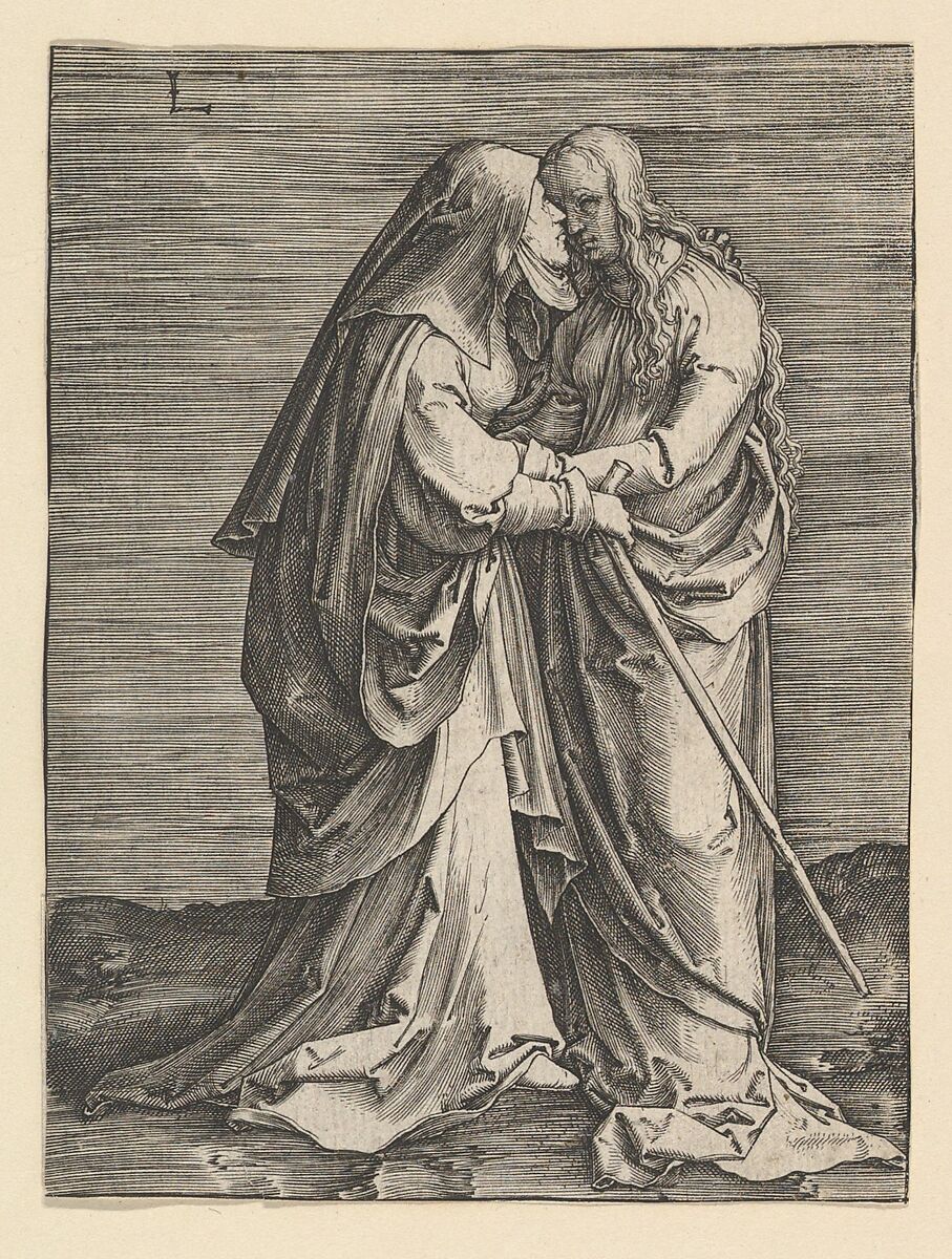 The Visitation, Lucas van Leyden (Netherlandish, Leiden ca. 1494–1533 Leiden), Engraving 