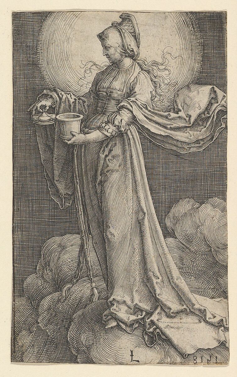 St. Mary Magdalene on the Clouds, Lucas van Leyden (Netherlandish, Leiden ca. 1494–1533 Leiden), Engraving 