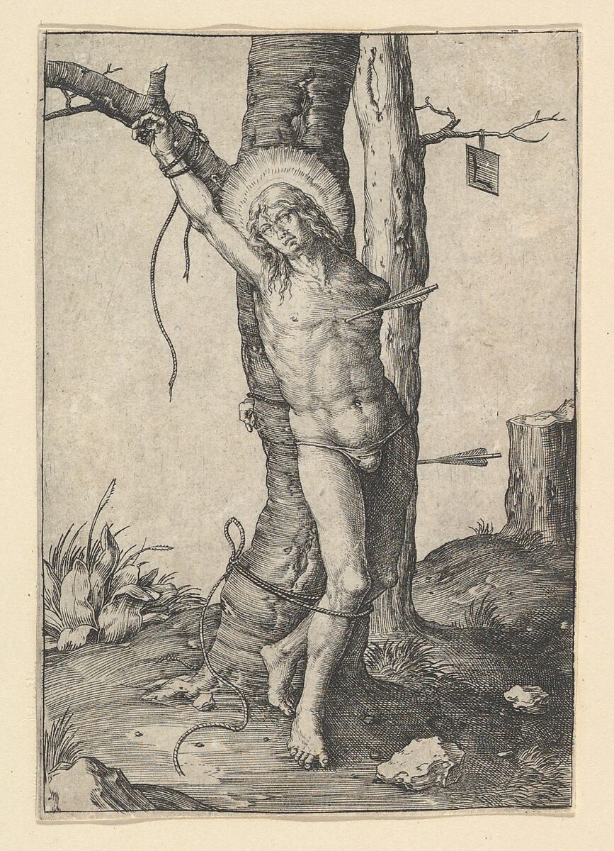 St. Sebastian, Lucas van Leyden (Netherlandish, Leiden ca. 1494–1533 Leiden), Engraving 
