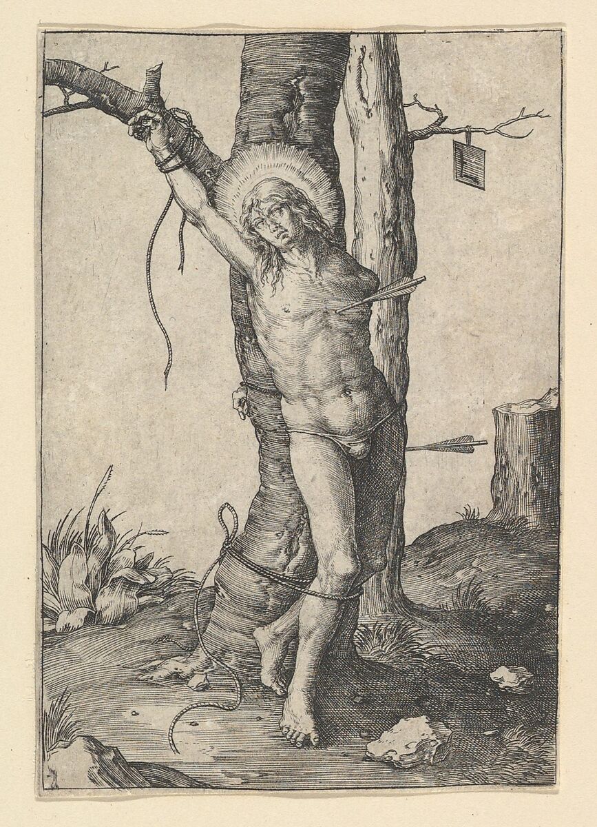 St. Sebastian, Lucas van Leyden (Netherlandish, Leiden ca. 1494–1533 Leiden), Engraving 