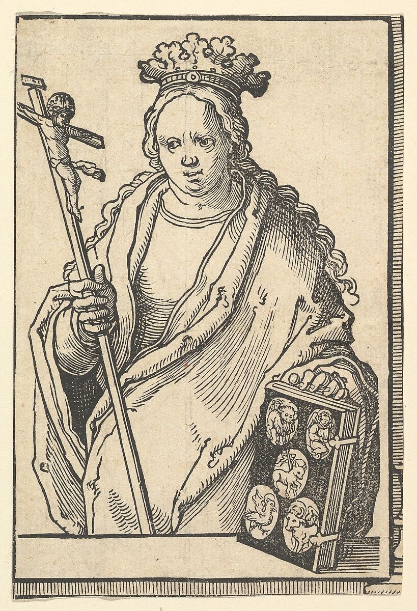 Ecclesia Christi (Faith), from the series of Sibyls, Lucas van Leyden (Netherlandish, Leiden ca. 1494–1533 Leiden), Woodcut 