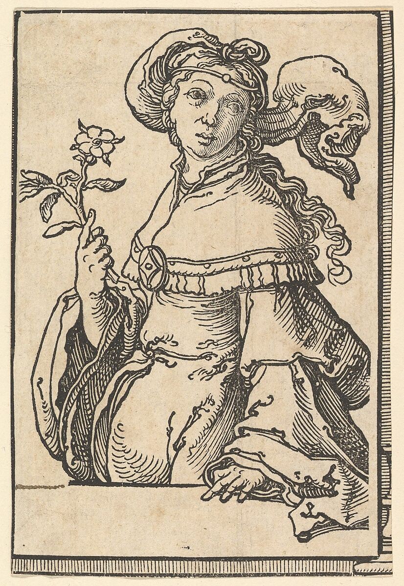 Erythrean Sibyl, from the series of Sibyls, Lucas van Leyden (Netherlandish, Leiden ca. 1494–1533 Leiden), Woodcut 