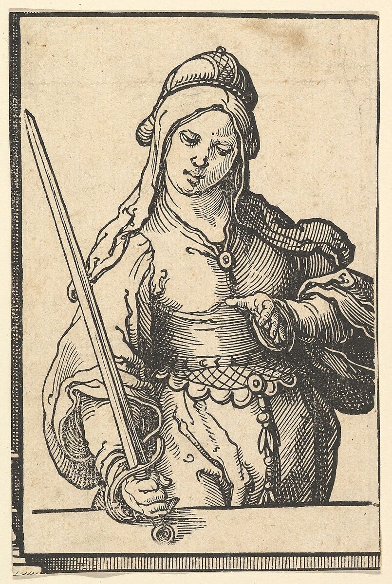 European Sibyl, from the series of Sibyls, Lucas van Leyden (Netherlandish, Leiden ca. 1494–1533 Leiden), Woodcut 