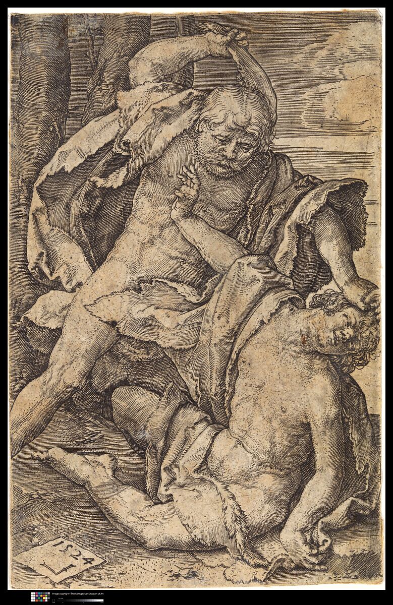 Cain Killing Abel, Lucas van Leyden (Netherlandish, Leiden ca. 1494–1533 Leiden), Engraving