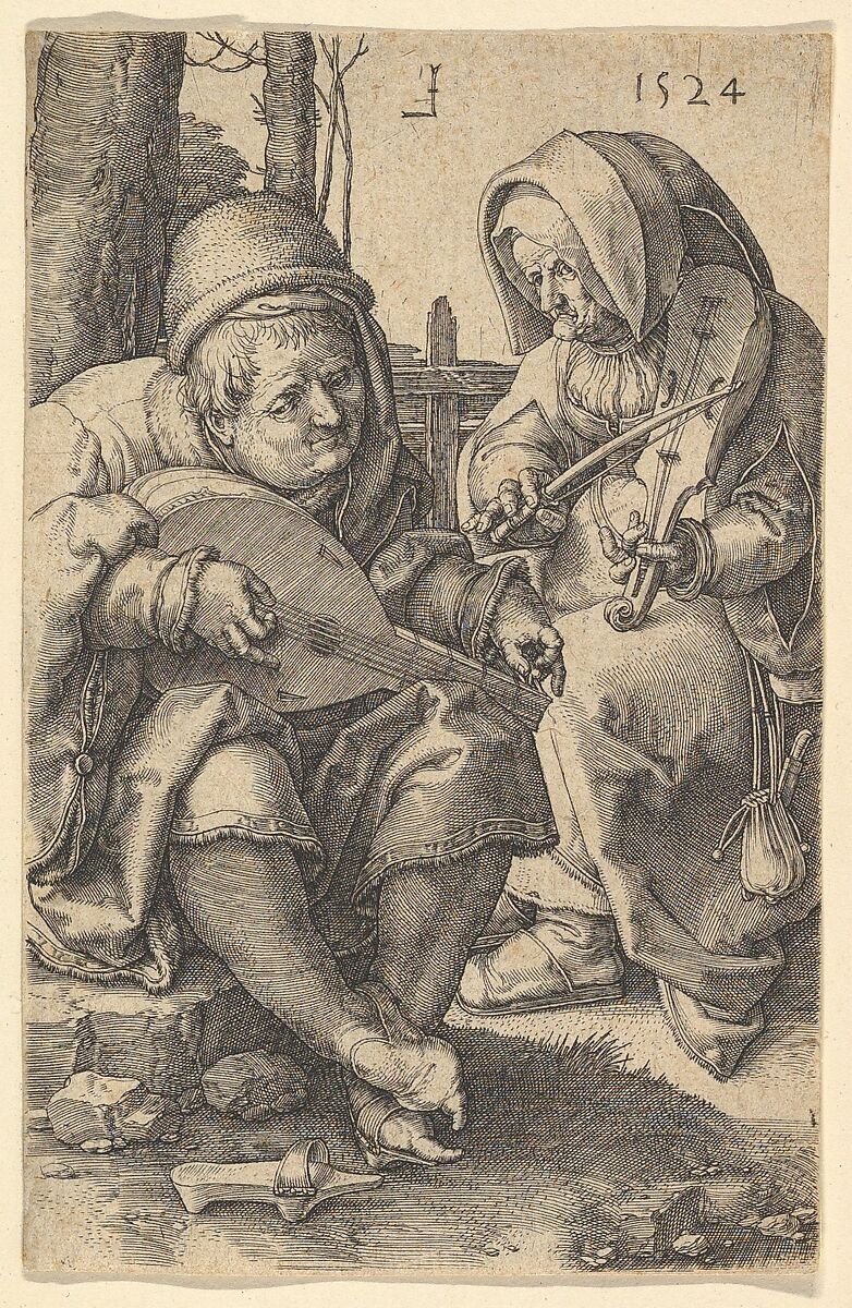The Musicians, Lucas van Leyden (Netherlandish, Leiden ca. 1494–1533 Leiden), Engraving 