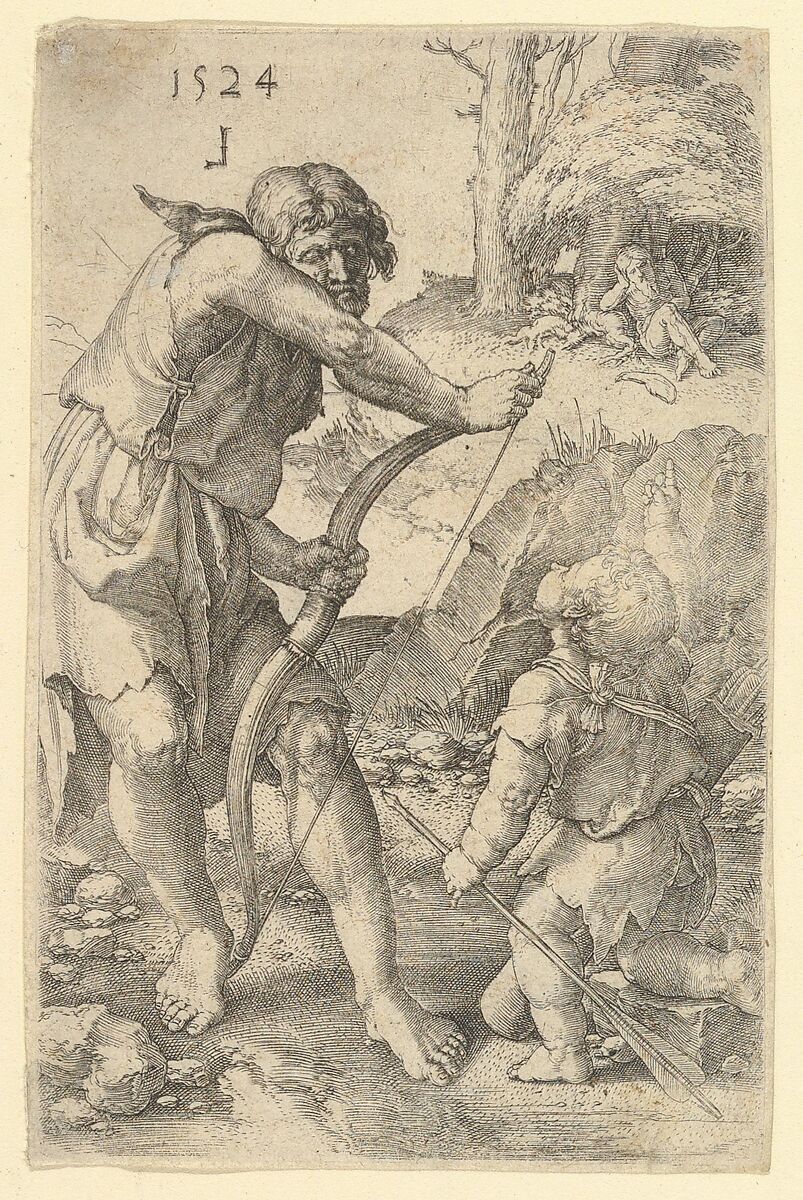 Lamech and Cain, Lucas van Leyden (Netherlandish, Leiden ca. 1494–1533 Leiden), Engraving 