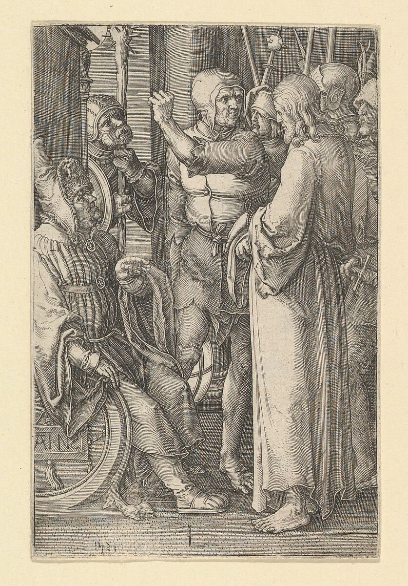 Christ Before Annas, Lucas van Leyden (Netherlandish, Leiden ca. 1494–1533 Leiden), Engraving; first state 