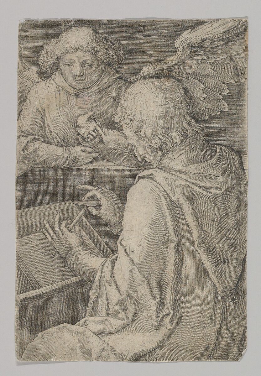 St. Matthew, from the series The Four Evangelists, Lucas van Leyden (Netherlandish, Leiden ca. 1494–1533 Leiden), Engraving 