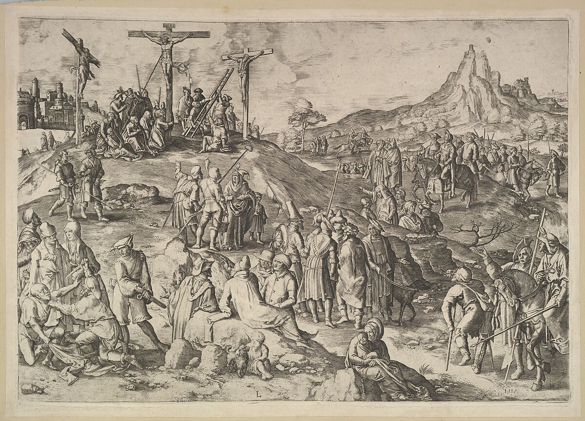 Calvary (Golgotha), Lucas van Leyden (Netherlandish, Leiden ca. 1494–1533 Leiden), Engraving; sixth state 