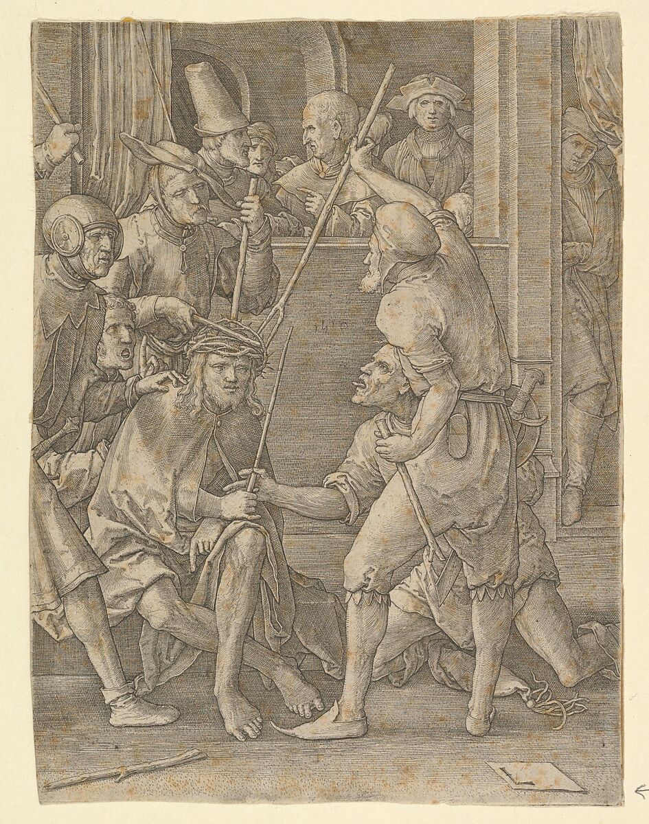 Christ Crowned with Thorns, Lucas van Leyden (Netherlandish, Leiden ca. 1494–1533 Leiden), Engraving; second state 