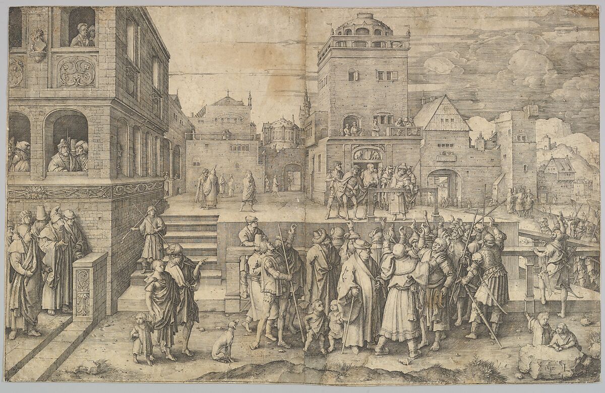 Large Ecce Homo, Lucas van Leyden (Netherlandish, Leiden ca. 1494–1533 Leiden), Engraving; first state 