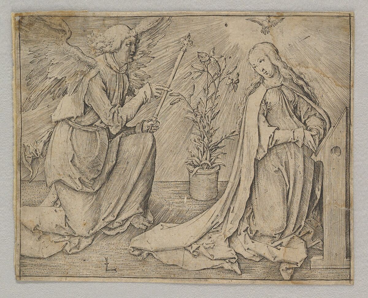 The Annunciation, Lucas van Leyden (Netherlandish, Leiden ca. 1494–1533 Leiden), Engraving 