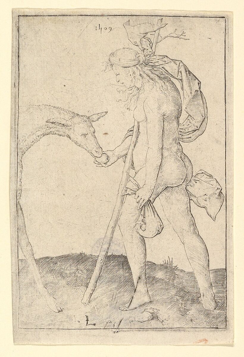 Woman with the Hind, Lucas van Leyden (Netherlandish, Leiden ca. 1494–1533 Leiden), Engraving 