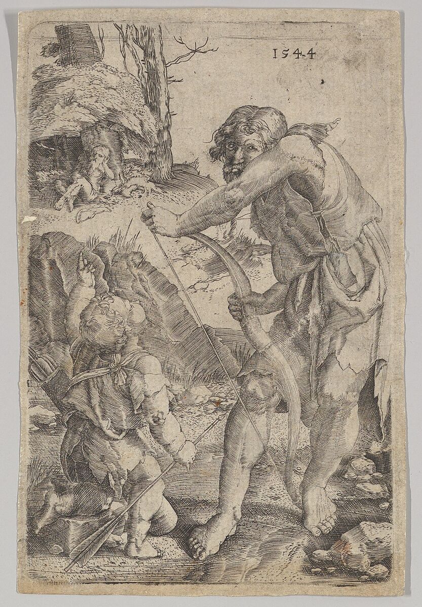 Lamech and Cain (reverse copy), After Lucas van Leyden (Netherlandish, Leiden ca. 1494–1533 Leiden) 