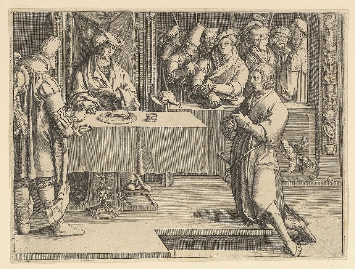 Joseph Interpreting Pharoah's Dreams (copy), Clement de Jonghe (Dutch, Brunsbüttel (Landkreis Dithmarschen) 1624/1625–1677 Amsterdam), Engraving 