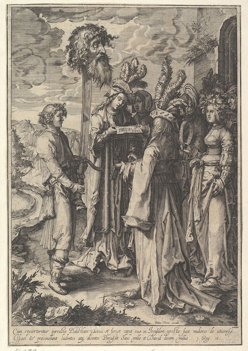 The Hymn of the Daughters of Israel and David (copy), Engraved by Jan (Pietersz.) Saenredam (Netherlandish, Zaandam 1565–1607 Assendelft) 