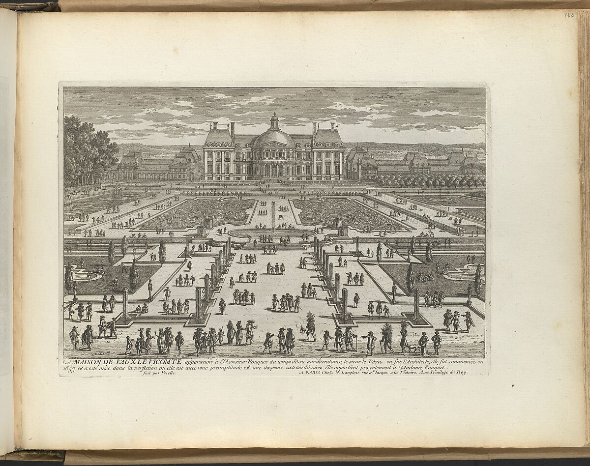 View of Vaux-Le-Vicomte, Adam Perelle (French, Paris 1640–1695 Paris), Etching 