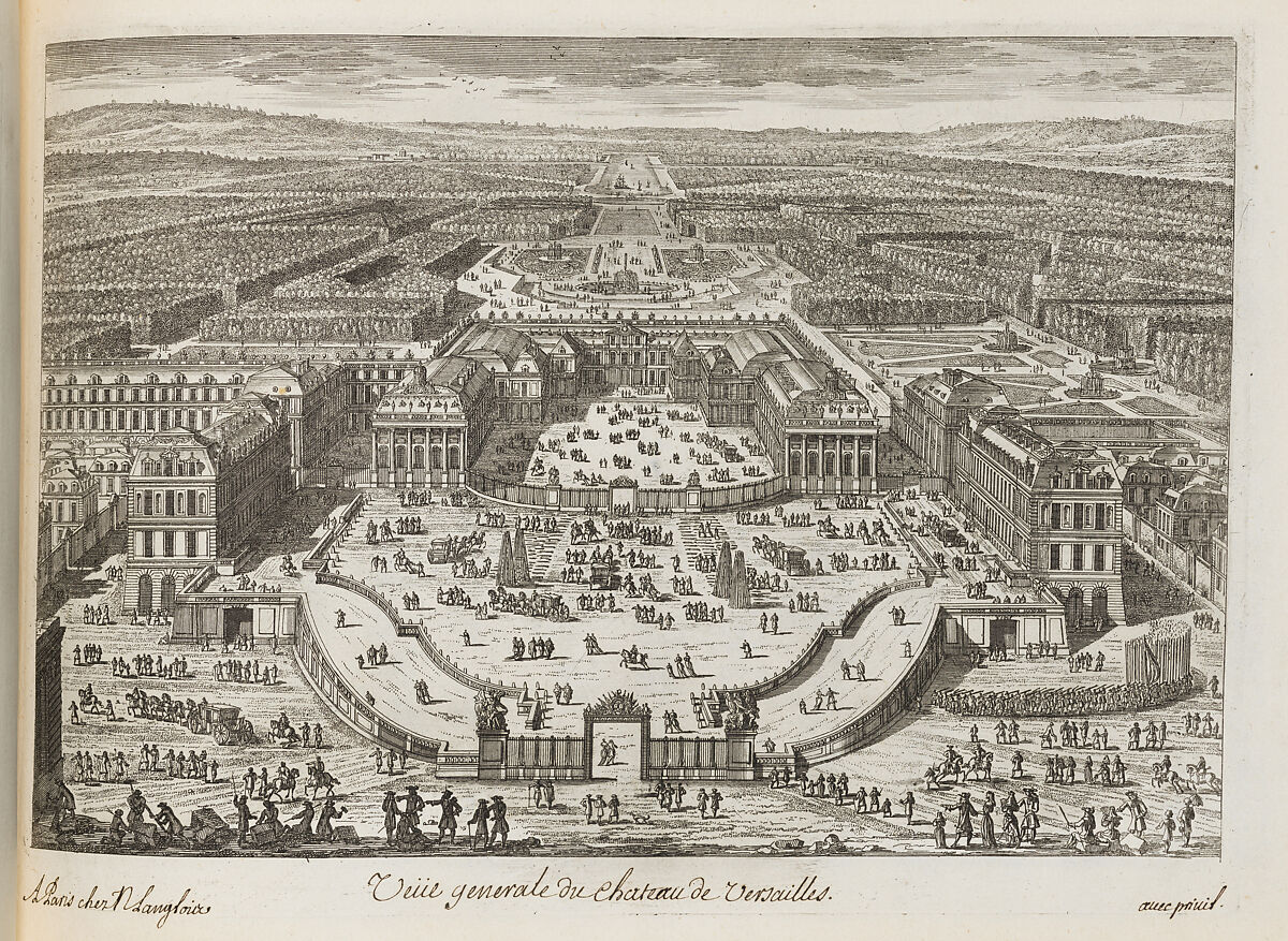 Veüe generale du chateau de Versailles, Adam Perelle (French, Paris 1640–1695 Paris), Etching 