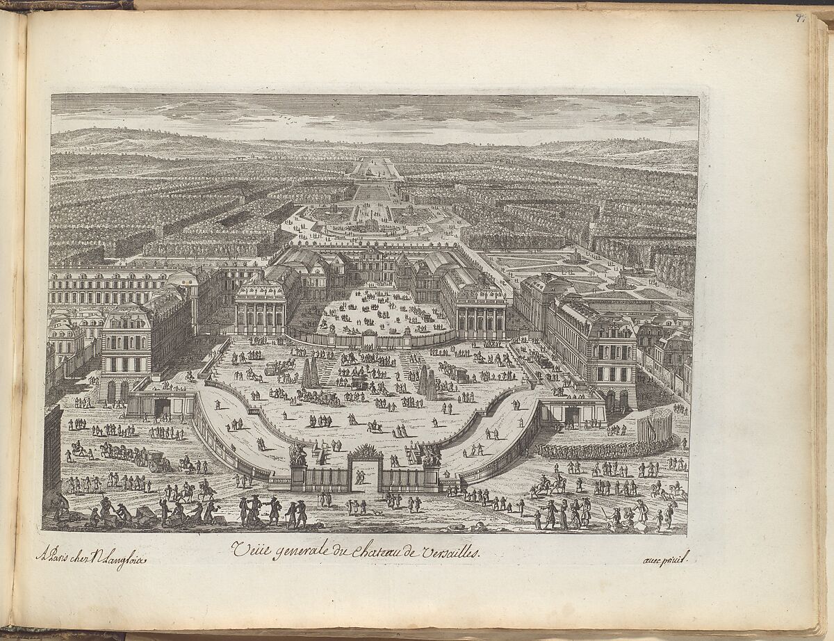 Veüe generale du chateau de Versailles, Adam Perelle (French, Paris 1640–1695 Paris), Etching 