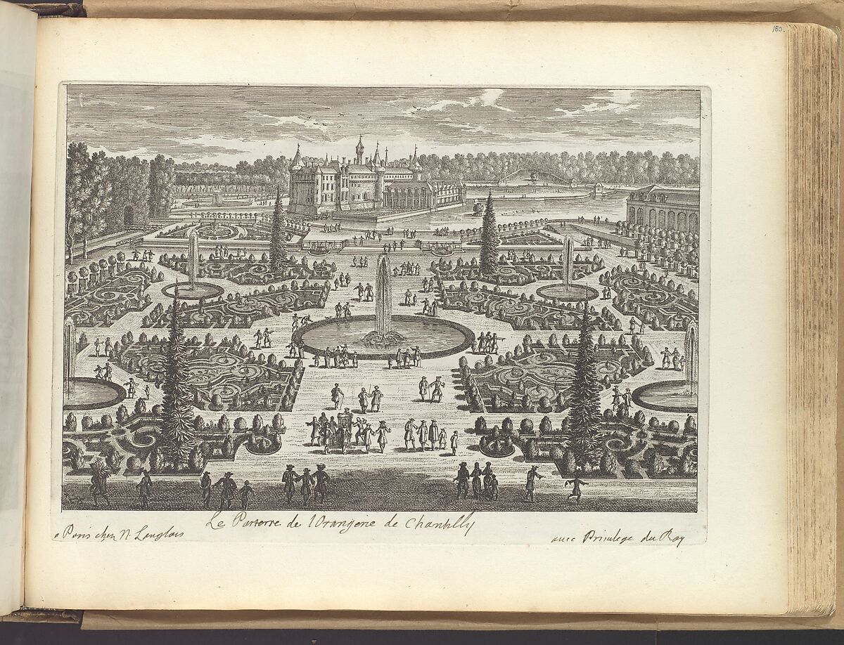 Le Parterre de l'Orangerie de Chantilly, Adam Perelle (French, Paris 1640–1695 Paris), Etching 