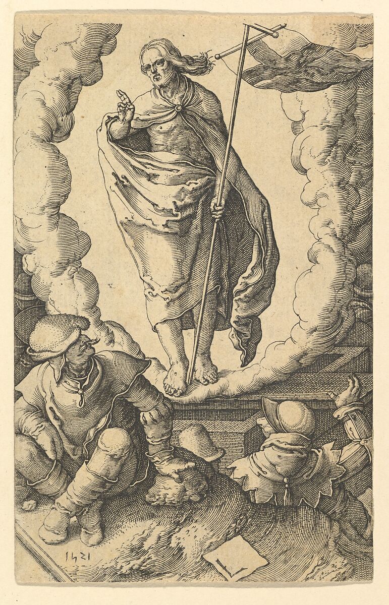 The Resurrection, from "The Passion of Christ", Jan Muller (Netherlandish, Amsterdam 1571–1628 Amsterdam), Engraving; New Holl.'s second state of three 