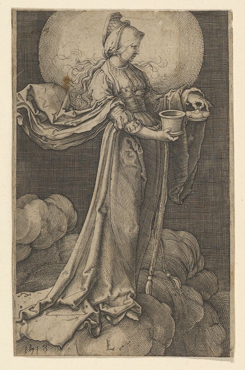 St. Mary Magdalene in the Clouds (copy), After Lucas van Leyden (Netherlandish, Leiden ca. 1494–1533 Leiden), Engraving 