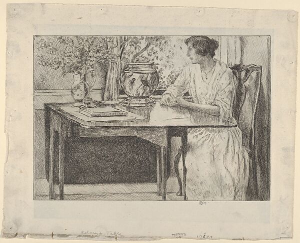 The Colonial Table, Childe Hassam (American, Dorchester, Massachusetts 1859–1935 East Hampton, New York), Etching 