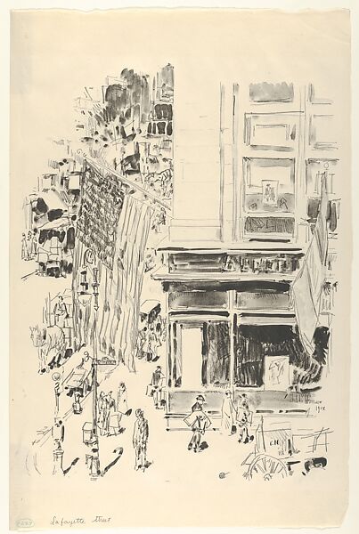 Lafayette Street, Childe Hassam (American, Dorchester, Massachusetts 1859–1935 East Hampton, New York), Lithograph and lithotint; from an edition of 59 