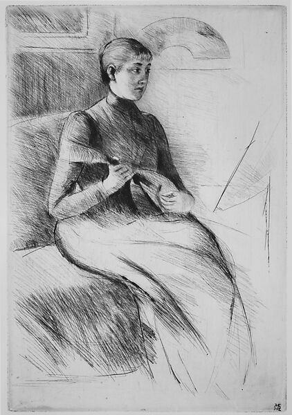 The Mandolin Player, Mary Cassatt (American, Pittsburgh, Pennsylvania 1844–1926 Le Mesnil-Théribus, Oise), Drypoint; seventh state of seven