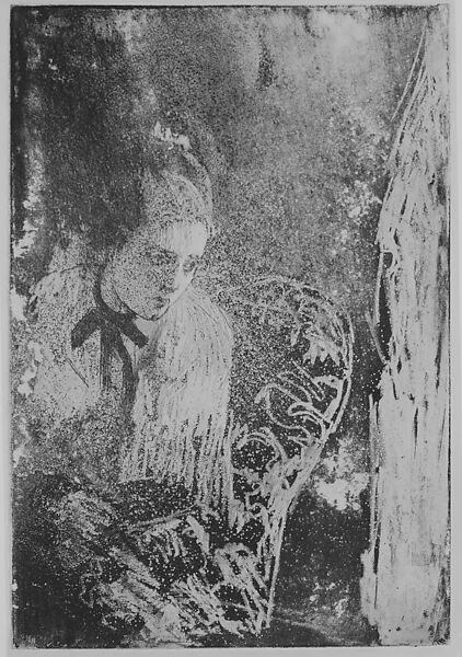 Waiting, Mary Cassatt (American, Pittsburgh, Pennsylvania 1844–1926 Le Mesnil-Théribus, Oise), Aquatint and  soft-ground etching; second state of four