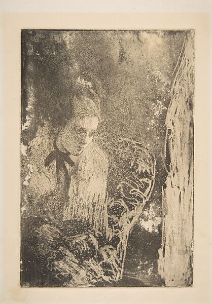 Waiting, Mary Cassatt (American, Pittsburgh, Pennsylvania 1844–1926 Le Mesnil-Théribus, Oise), Aquatint and  soft-ground etching; second state of four 