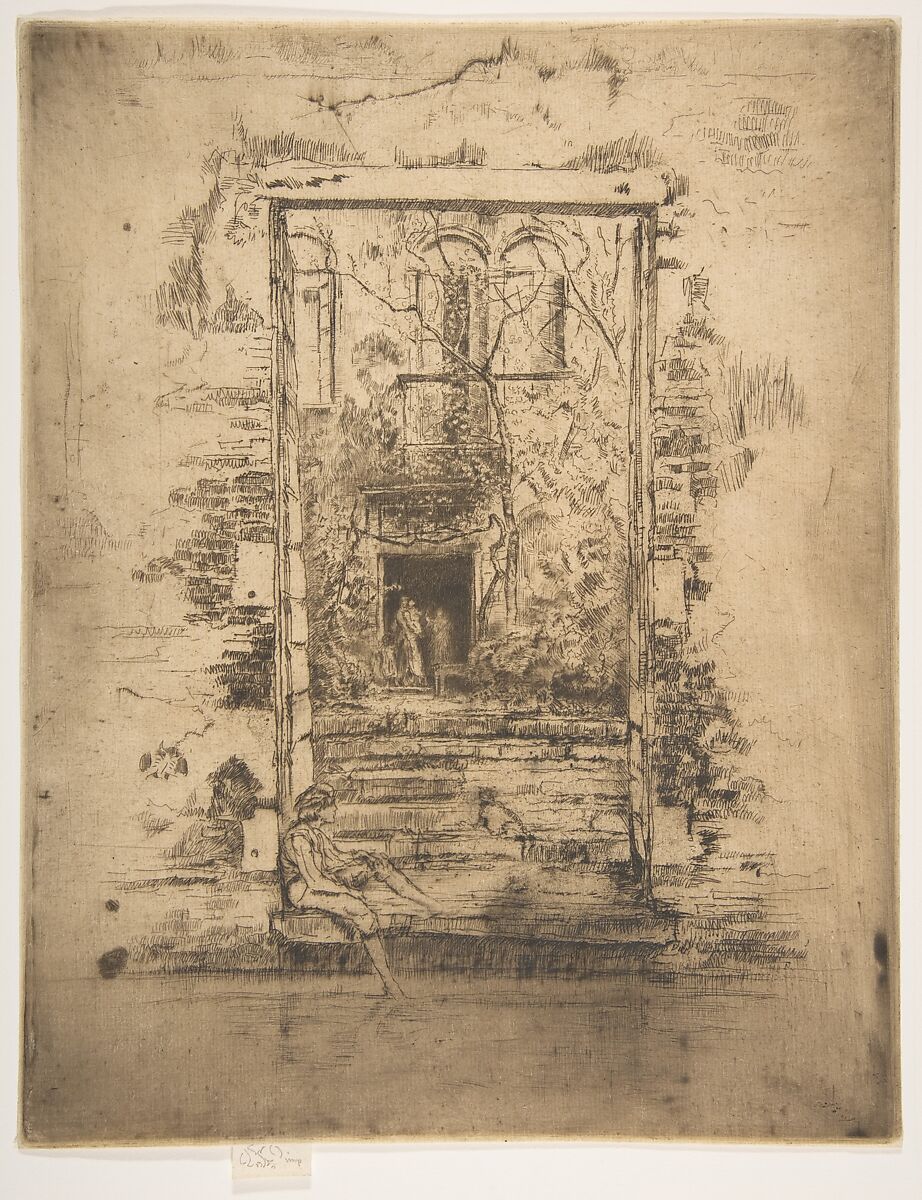 The Garden, James McNeill Whistler (American, Lowell, Massachusetts 1834–1903 London), Etching and drypoint, printed in dark brown ink on medium weight ivory laid paper; fifth state of fiteen (Glasgow) 