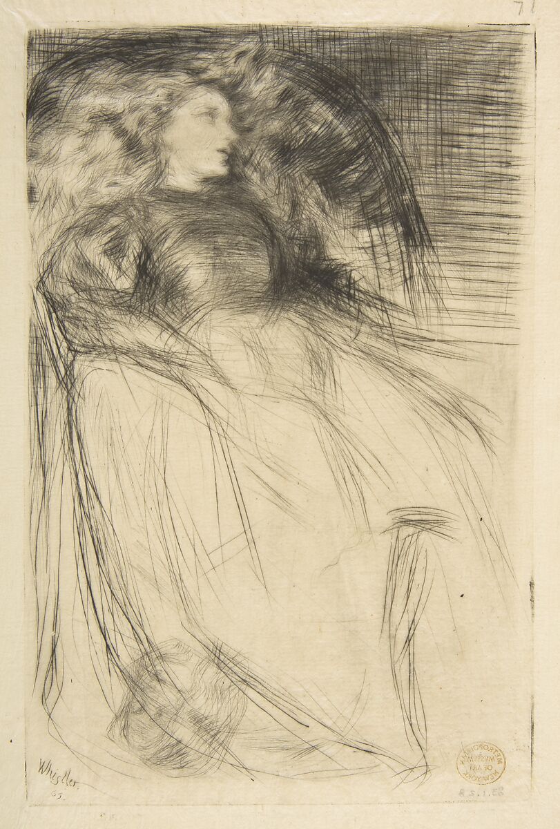 Weary, James McNeill Whistler (American, Lowell, Massachusetts 1834–1903 London), Drypoint, printed in black ink on tissue weight ivory Japan; fourth state of six (Glasgow) 