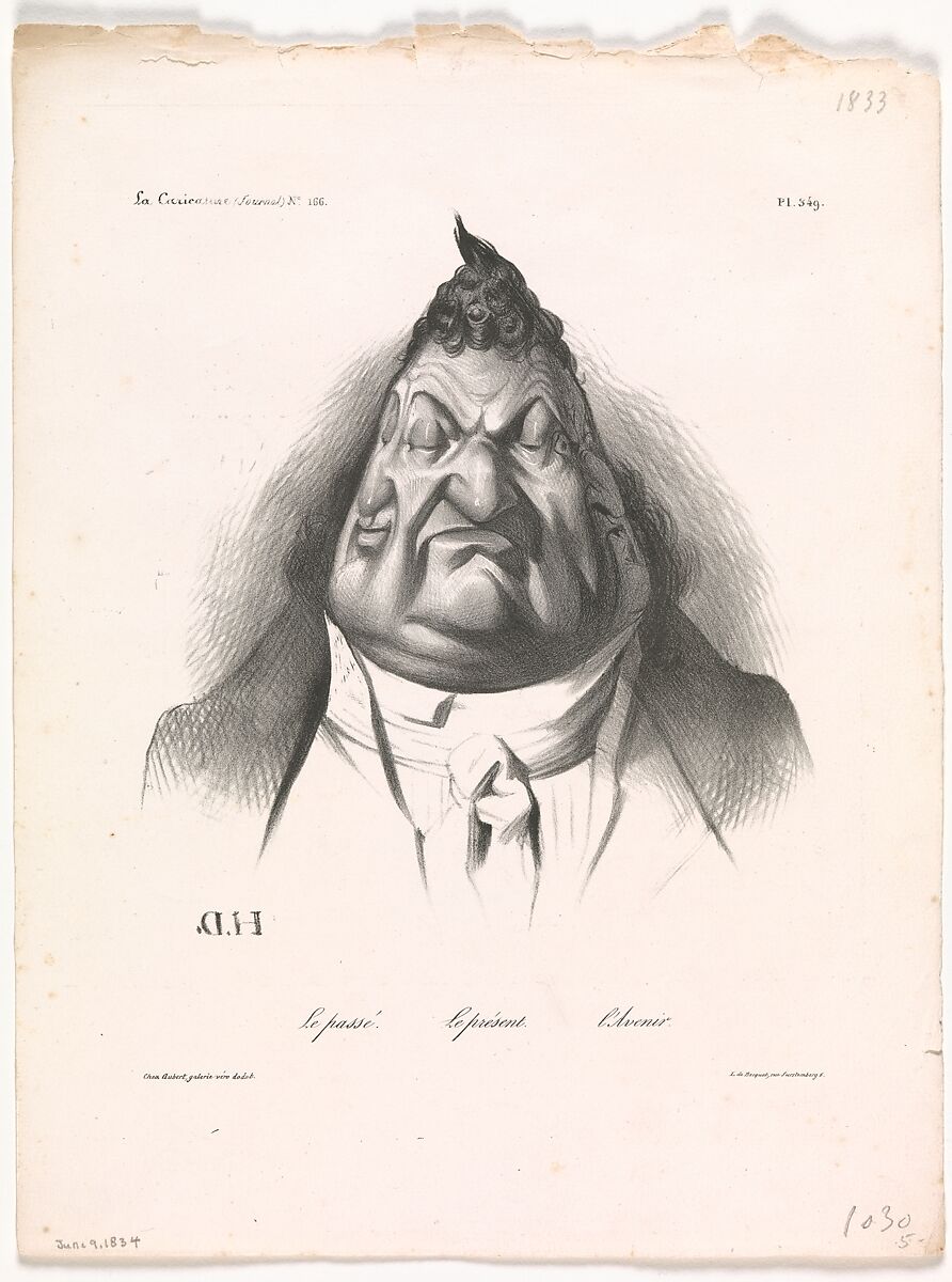 The Past, the Present, and the Future (Le passé – Le présent – L'Avenir), published in La Caricature, no. 166, Jan. 9, 1834